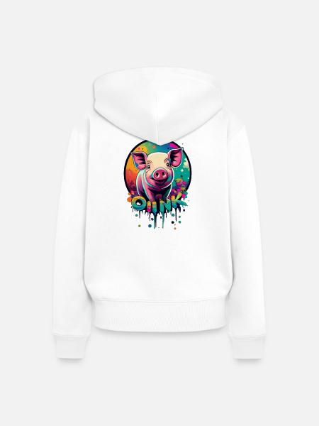 Oiink - Frauen Premium Bio Zip Hoodie - Weiß