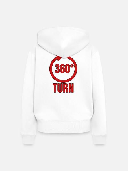 360-Grad-Drehung - Frauen Premium Bio Zip Hoodie - Weiß