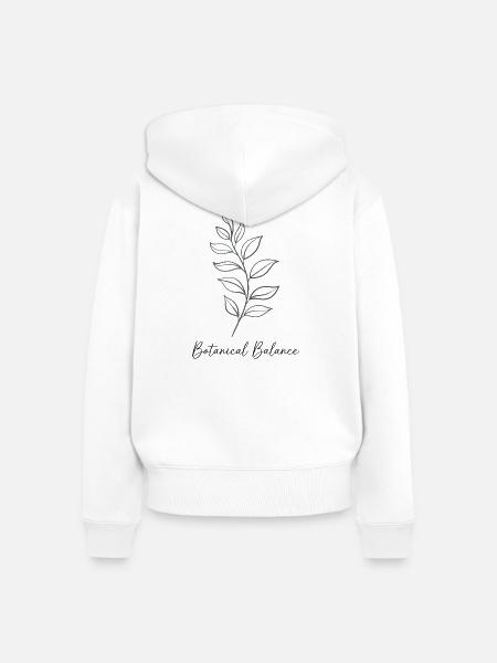 Botanical Balance – Linienkunst - Frauen Premium Bio Zip Hoodie - Weiß