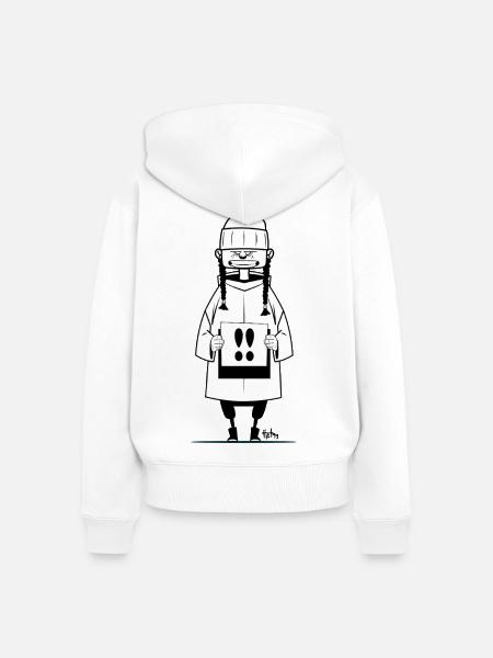 Greta - Frauen Premium Bio Zip Hoodie - Weiß