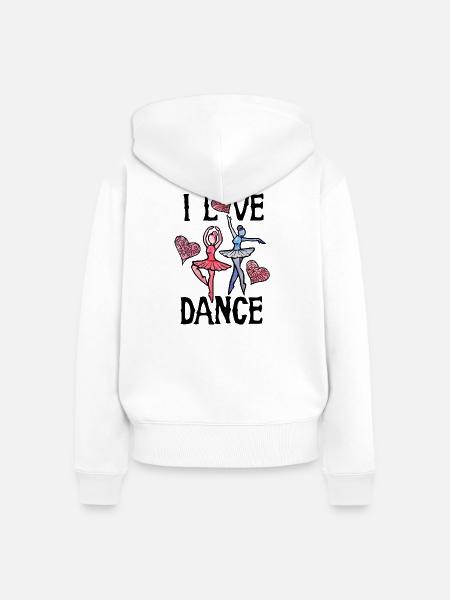 Verspielte Ballettherzen - Frauen Premium Bio Zip Hoodie - Weiß