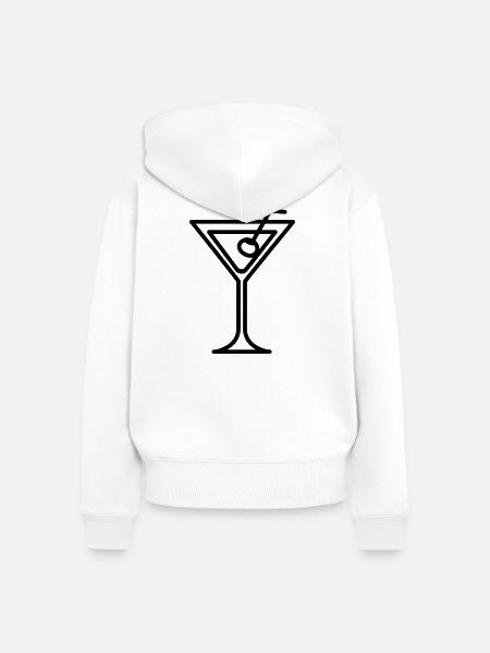 Cocktail - Frauen Premium Bio Zip Hoodie - Weiß