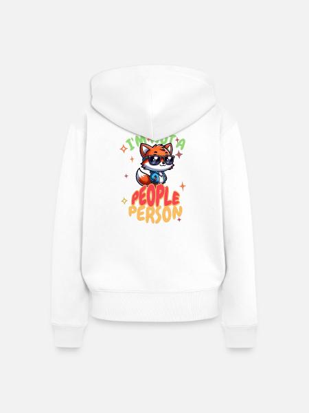 Introvert People - Frauen Premium Bio Zip Hoodie - Weiß