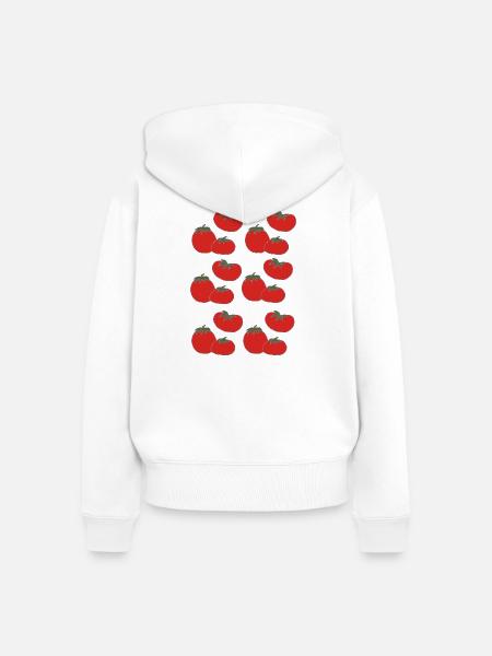 Tomaten Muster Kollektion - Frauen Premium Bio Zip Hoodie - Weiß