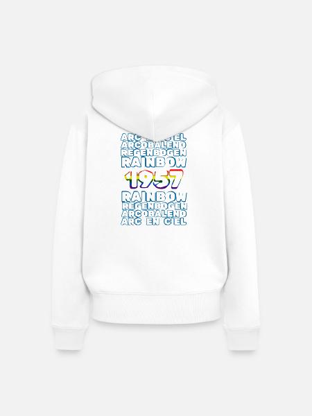 Regenbogen 1957 - Frauen Premium Bio Zip Hoodie - Weiß