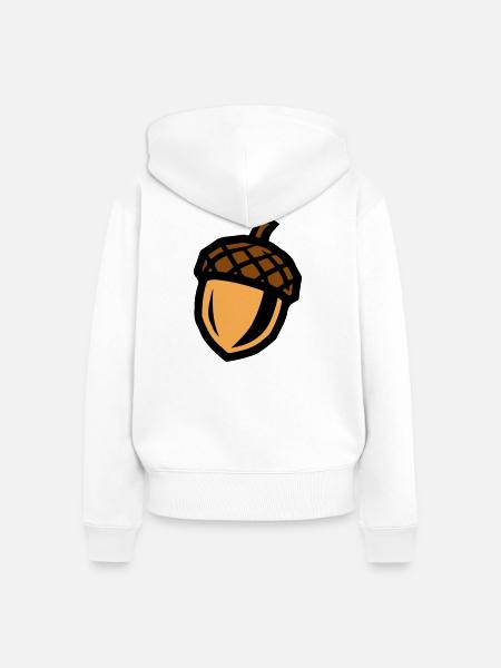 Eichel Symbol - Frauen Premium Bio Zip Hoodie - Weiß