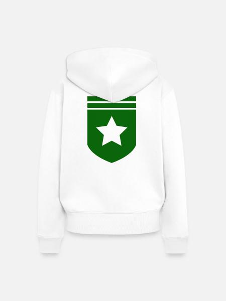Grünes Abzeichen mit Stern - Frauen Premium Bio Zip Hoodie - Weiß
