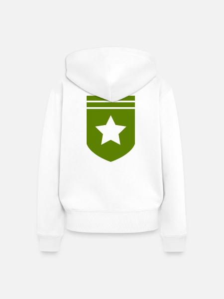 Grünes Wappenstern-Design - Frauen Premium Bio Zip Hoodie - Weiß