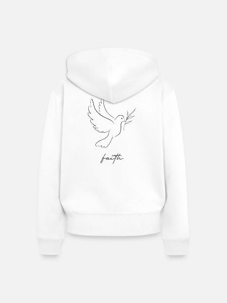 Friedenstaube faith - Frauen Premium Bio Zip Hoodie - Weiß