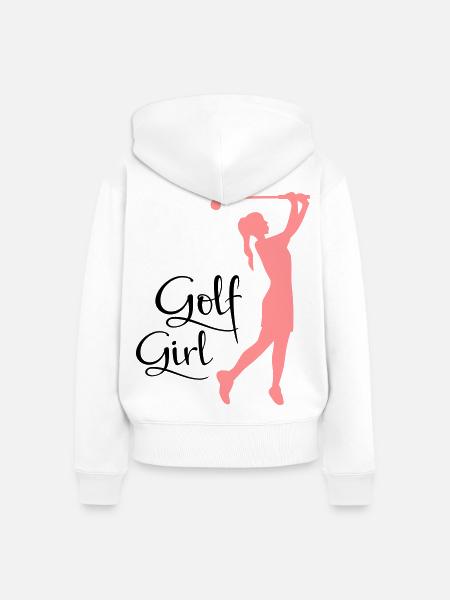 Golf - Frauen Premium Bio Zip Hoodie - Weiß