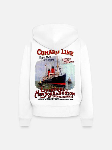 LINER TRANSATLANTIC CREATION LOUIS RUNEMBERG - Frauen Premium Bio Zip Hoodie - Weiß