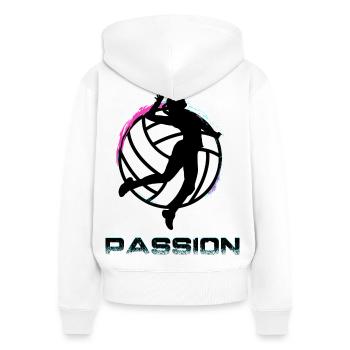 Volleyball - Frauen Premium Bio Zip Hoodie - Weiß - Hinten - AI Model Female 172 light (172cm)