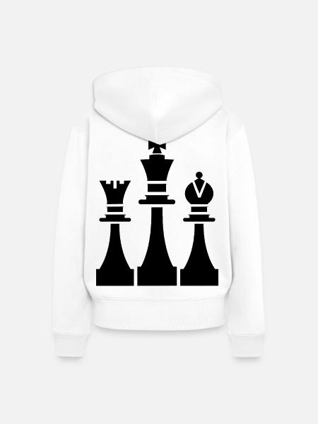 Schachfiguren Grafik - Frauen Premium Bio Zip Hoodie - Weiß