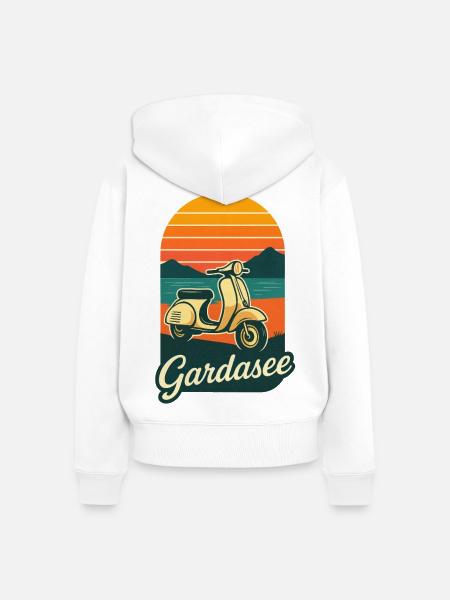 Gardasee - Frauen Premium Bio Zip Hoodie - Weiß
