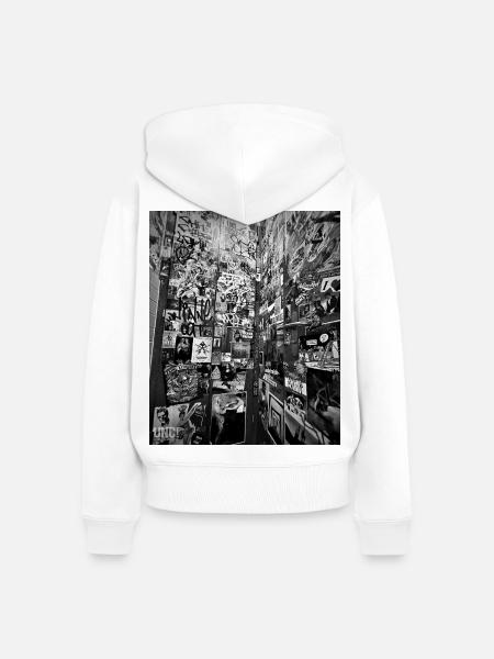Wall of Stickers - Frauen Premium Bio Zip Hoodie - Weiß