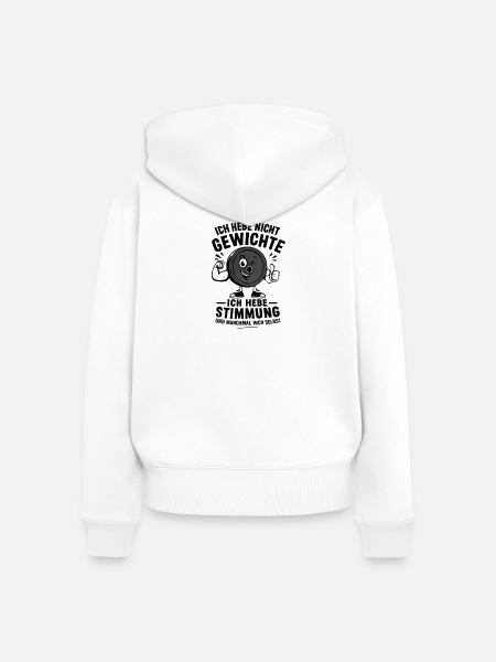 Witziges Ideogramm mit Gewichten - Frauen Premium Bio Zip Hoodie - Weiß