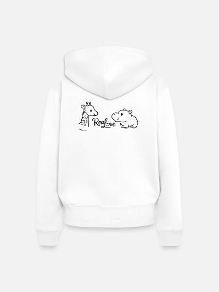 Giraffen und Nilpferd: Wahre Liebe - Frauen Premium Bio Zip Hoodie - Weiß