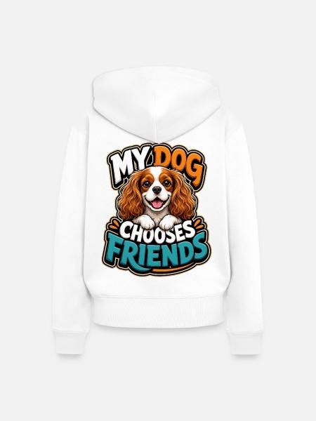 Kavallerier King Charles Spaniel - Frauen Premium Bio Zip Hoodie - Weiß