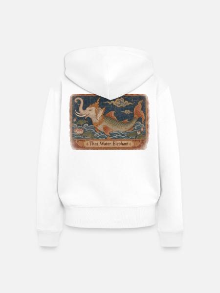 Thailändischer Wasserelefant (Chang Nam) - Frauen Premium Bio Zip Hoodie - Weiß