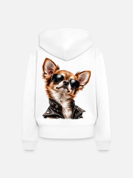 Klein. Cool. Unantastbar. - Frauen Premium Bio Zip Hoodie - Weiß