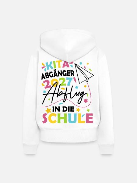 Kita Abgänger 2027 - Frauen Premium Bio Zip Hoodie - Weiß