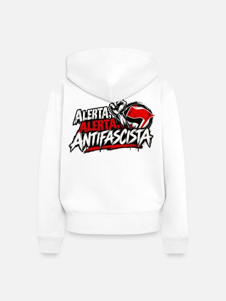 Alerta Alerta Antifascista - Frauen Premium Bio Zip Hoodie - Weiß