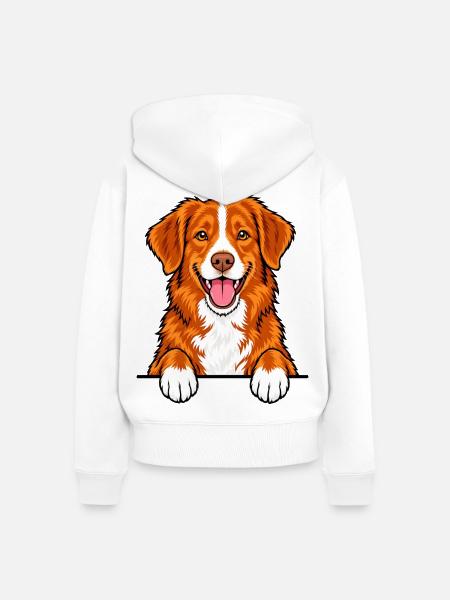 Nova Scotia Duck Tolling Retriever - Frauen Premium Bio Zip Hoodie - Weiß
