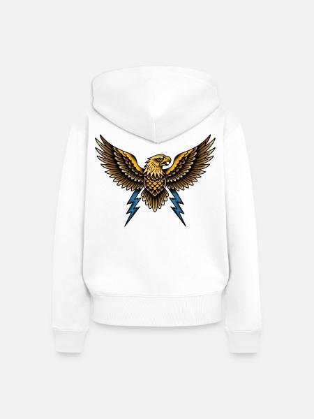 Stormwing Eagle Burst - Frauen Premium Bio Zip Hoodie - Weiß