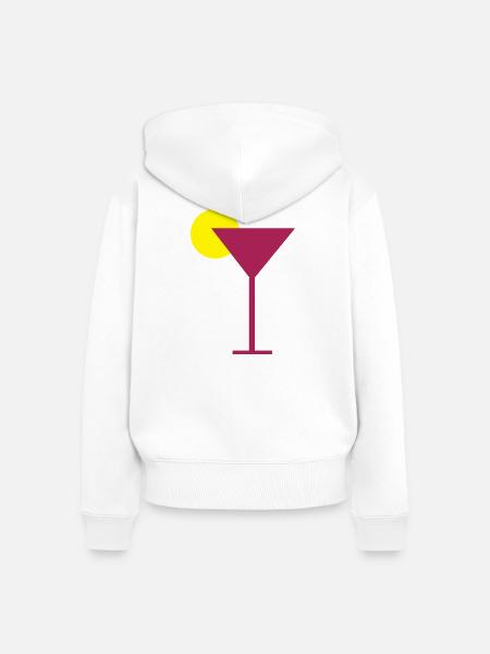 Cocktail glass - Frauen Premium Bio Zip Hoodie - Weiß
