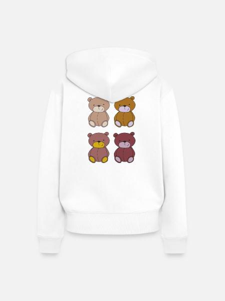 bären bande 4 - Frauen Premium Bio Zip Hoodie - Weiß