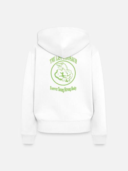 The Last Dinosaur - Frauen Premium Bio Zip Hoodie - Weiß