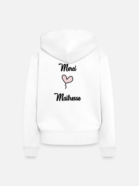 GELIEBTE - Frauen Premium Bio Zip Hoodie - Weiß