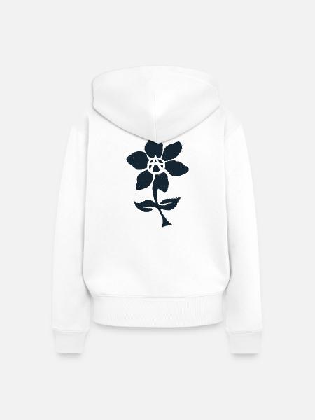 Blume der Anarchie - Frauen Premium Bio Zip Hoodie - Weiß