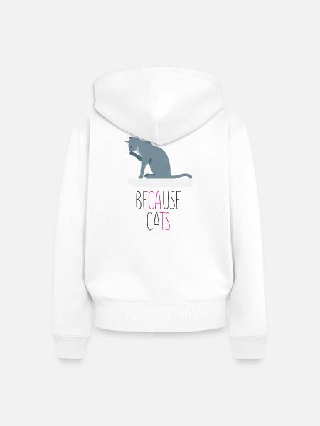 Weil Cats - Frauen Premium Bio Zip Hoodie - Weiß