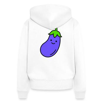 aubergine - Sweat à capuche zippé Premium bio Femme - blanc - Dos - AI Model Female 172 light (172cm)