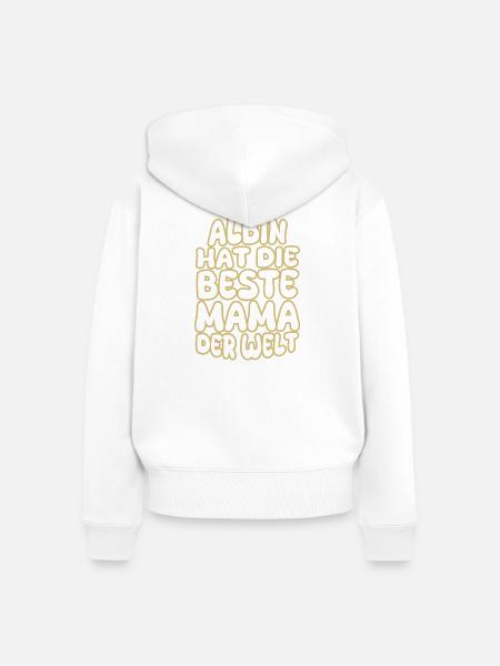 Mama Albin - Frauen Premium Bio Zip Hoodie - Weiß