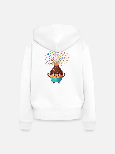 Kunterbunte Cupcake-Explosion - Frauen Premium Bio Zip Hoodie - Weiß