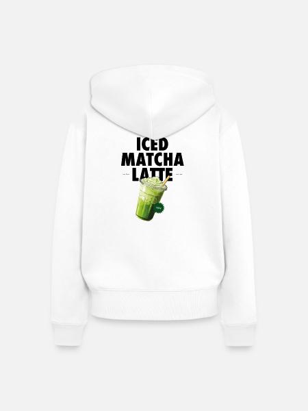 Matcha - Frauen Premium Bio Zip Hoodie - Weiß