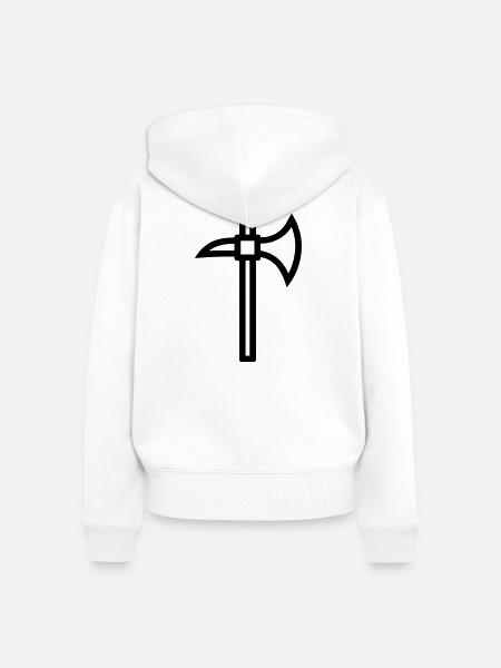 Axt - Frauen Premium Bio Zip Hoodie - Weiß