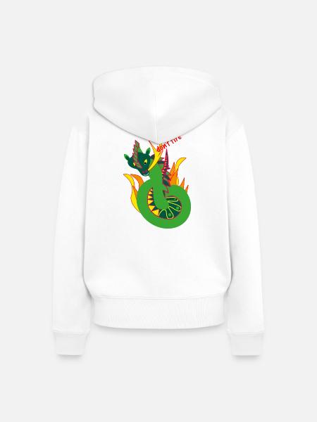 Feuerdrachen "don't fire", Abstraktion - Frauen Premium Bio Zip Hoodie - Weiß