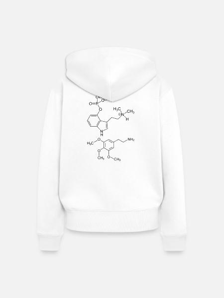 Psilocybin- und Meskalinmoleküle - Frauen Premium Bio Zip Hoodie - Weiß