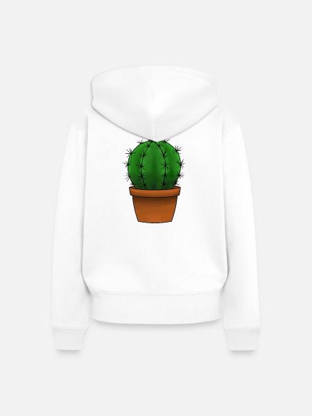 Cactus - Frauen Premium Bio Zip Hoodie - Weiß