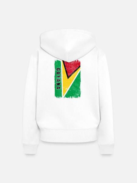 Guyana Flagge - Frauen Premium Bio Zip Hoodie - Weiß