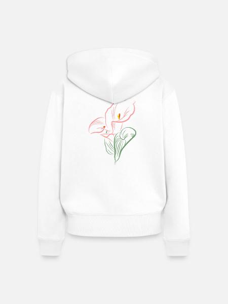 CALLA SoftPink - Frauen Premium Bio Zip Hoodie - Weiß