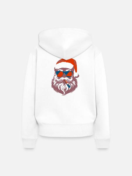 Cool Santa - Frauen Premium Bio Zip Hoodie - Weiß
