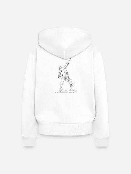 Kugelstoß - Frauen Premium Bio Zip Hoodie - Weiß
