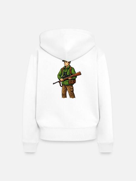 Waldjäger im Grünen - Frauen Premium Bio Zip Hoodie - Weiß