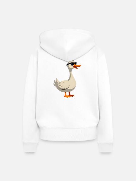 Coole Gans - Frauen Premium Bio Zip Hoodie - Weiß