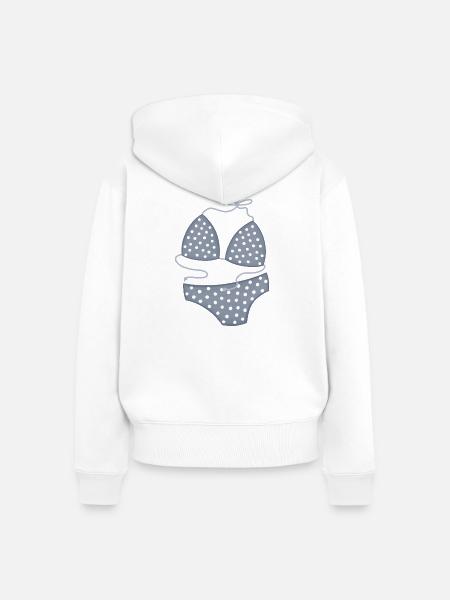 PolkaDot Bikini Muster - Frauen Premium Bio Zip Hoodie - Weiß