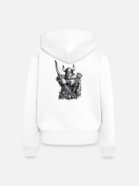 Wikinger Bogenschütze - Frauen Premium Bio Zip Hoodie - Weiß
